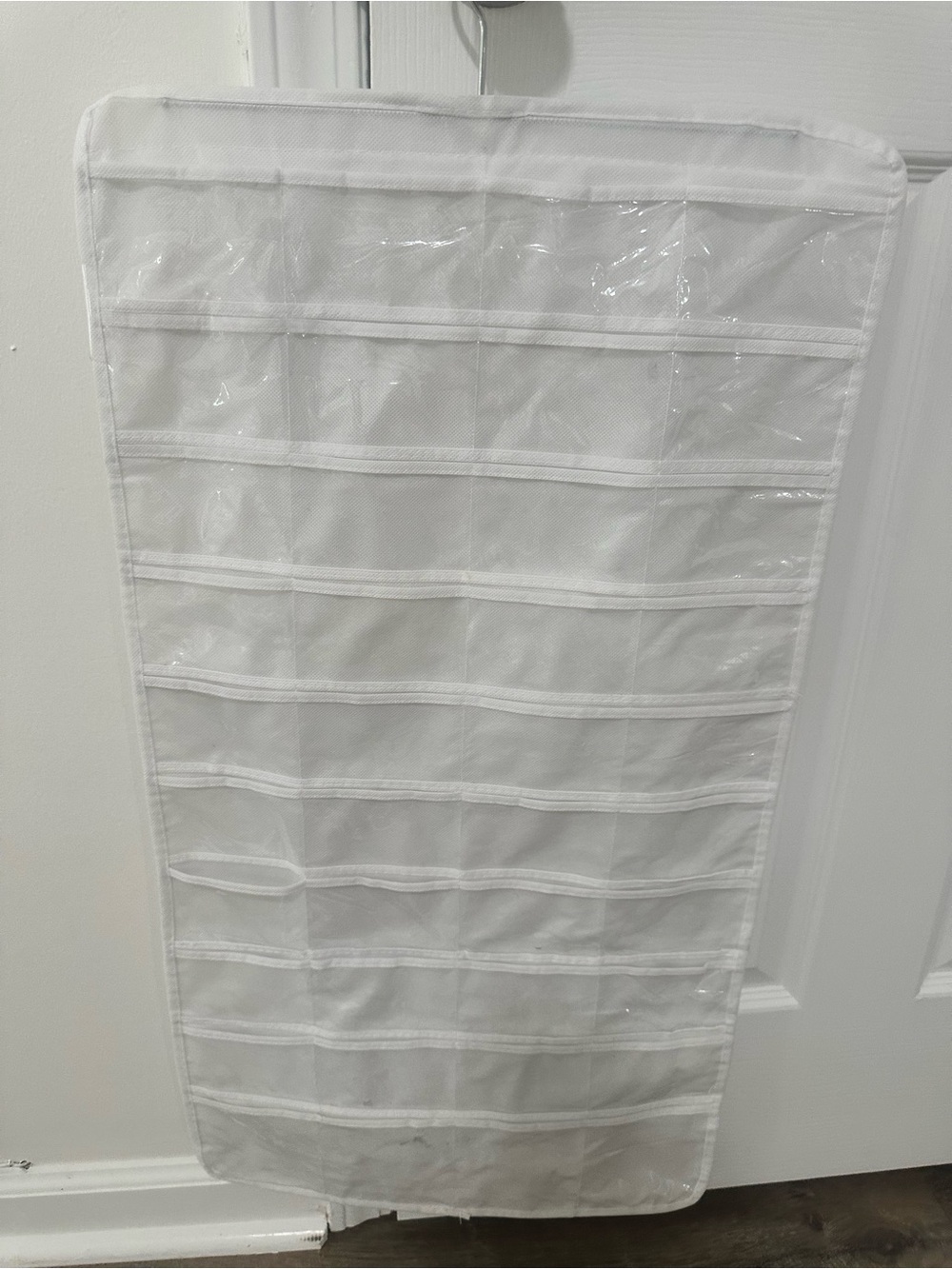 White Clear Pocket Hanging Organizer - Home Storage